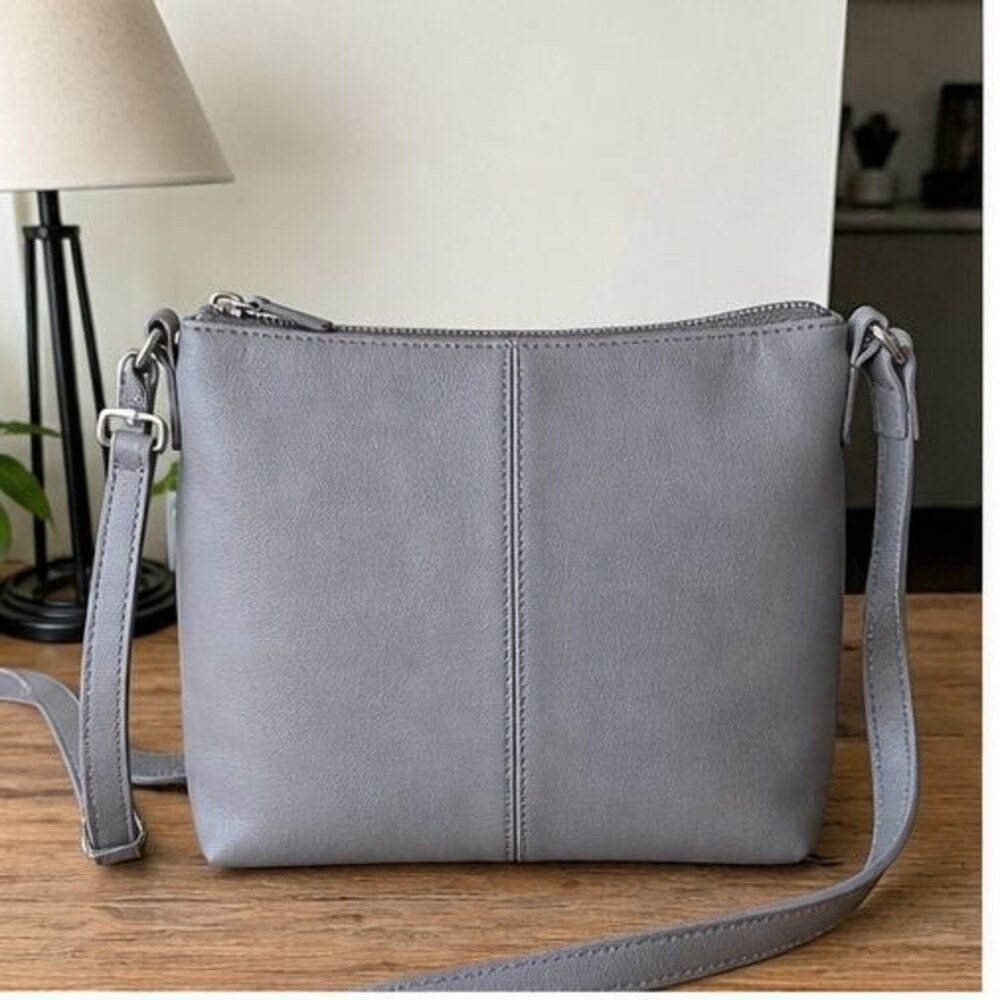 Gray Zip Crossbody Bag
